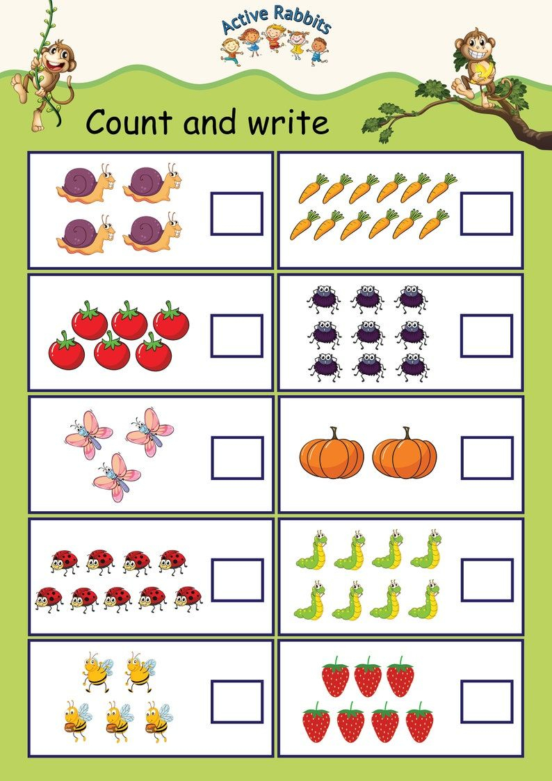 30 Count And Write Worksheets Kindergarten Printable