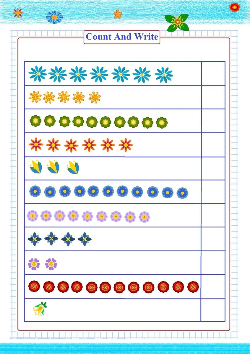 30 Count And Write Worksheets Kindergarten Printable