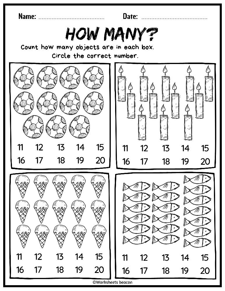 30 Count And Write Worksheets Kindergarten Printable