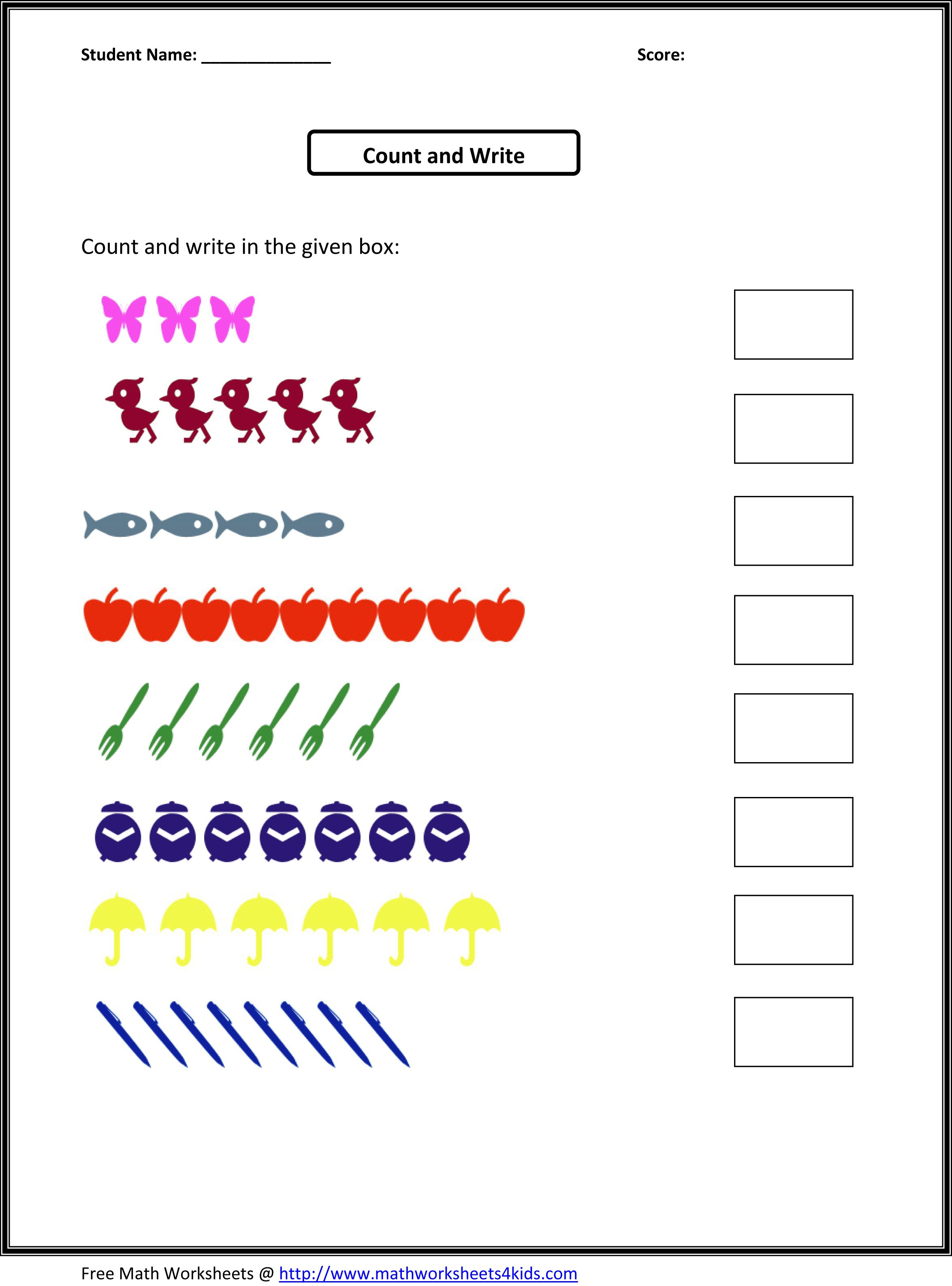 30 Count And Write Worksheets Kindergarten Printable