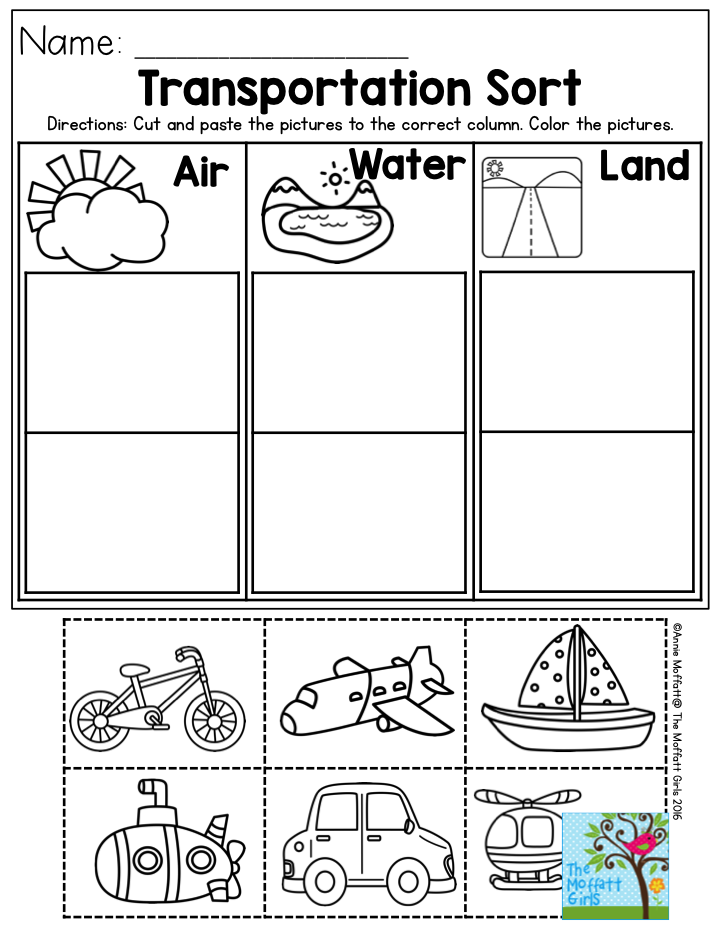 30 Cut And Paste Worksheets Transport