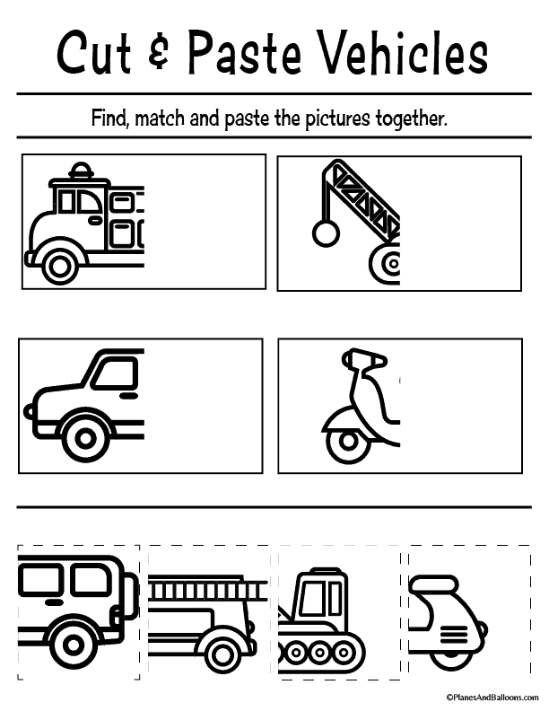 30 Cut And Paste Worksheets Transport