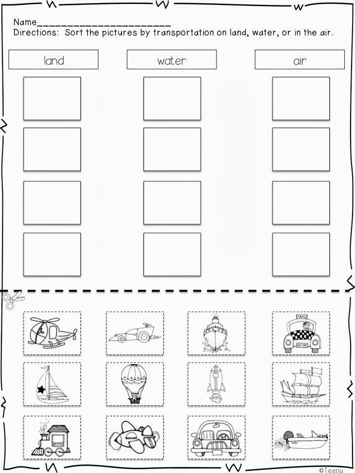 30 Cut And Paste Worksheets Transport