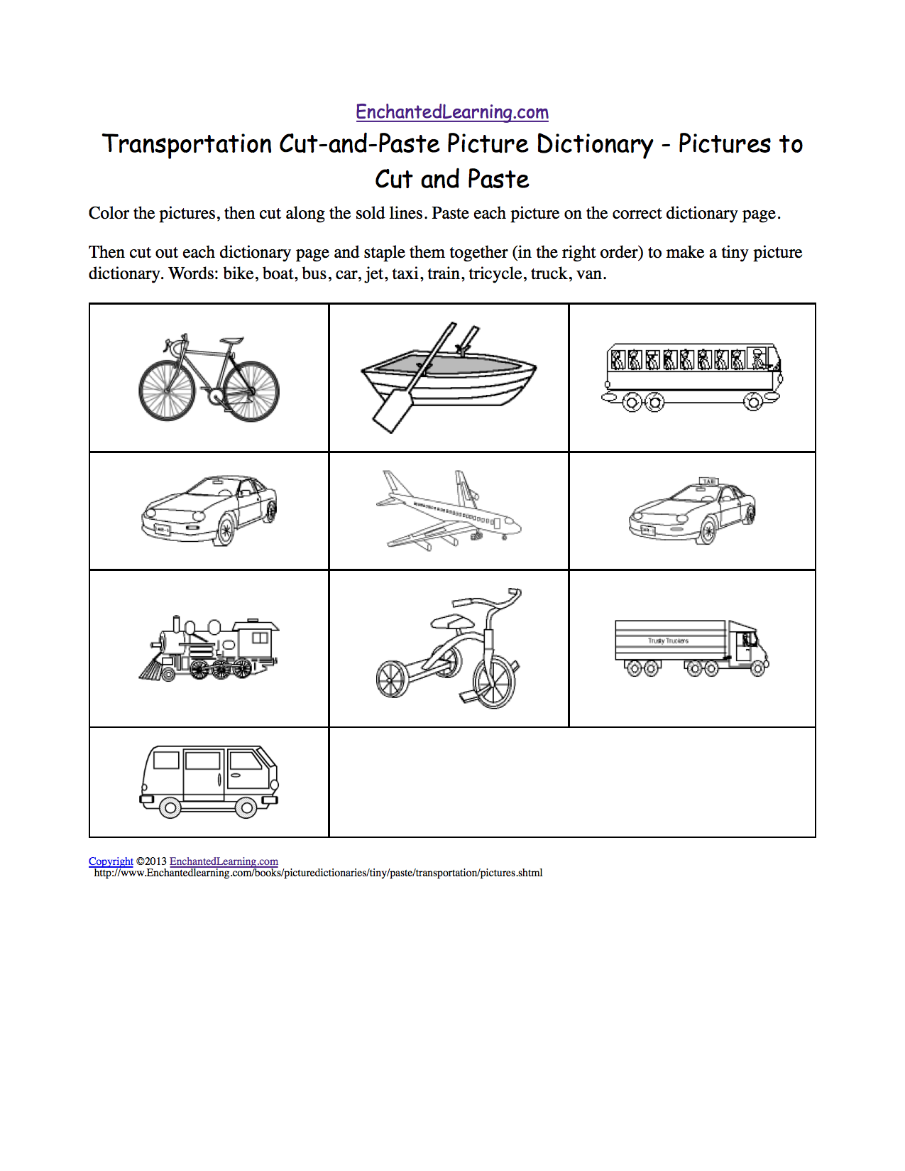 30 Cut And Paste Worksheets Transport