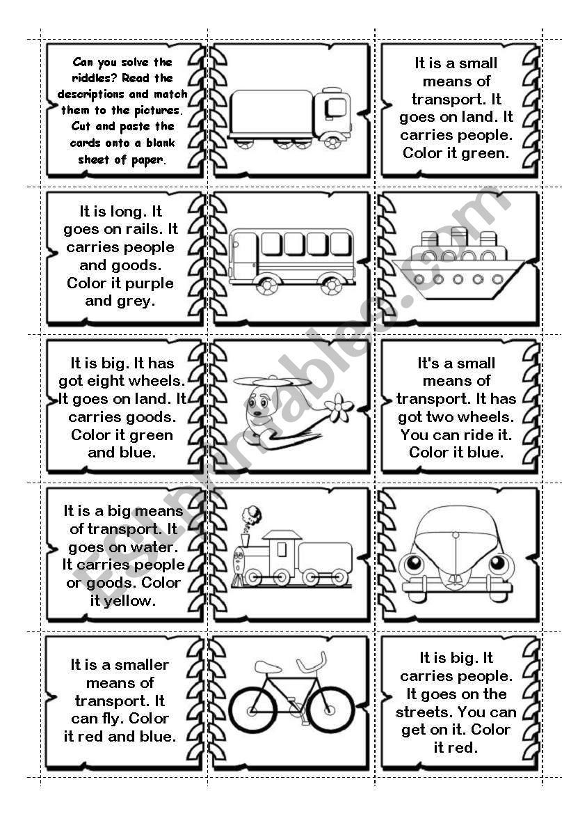 30 Cut And Paste Worksheets Transport