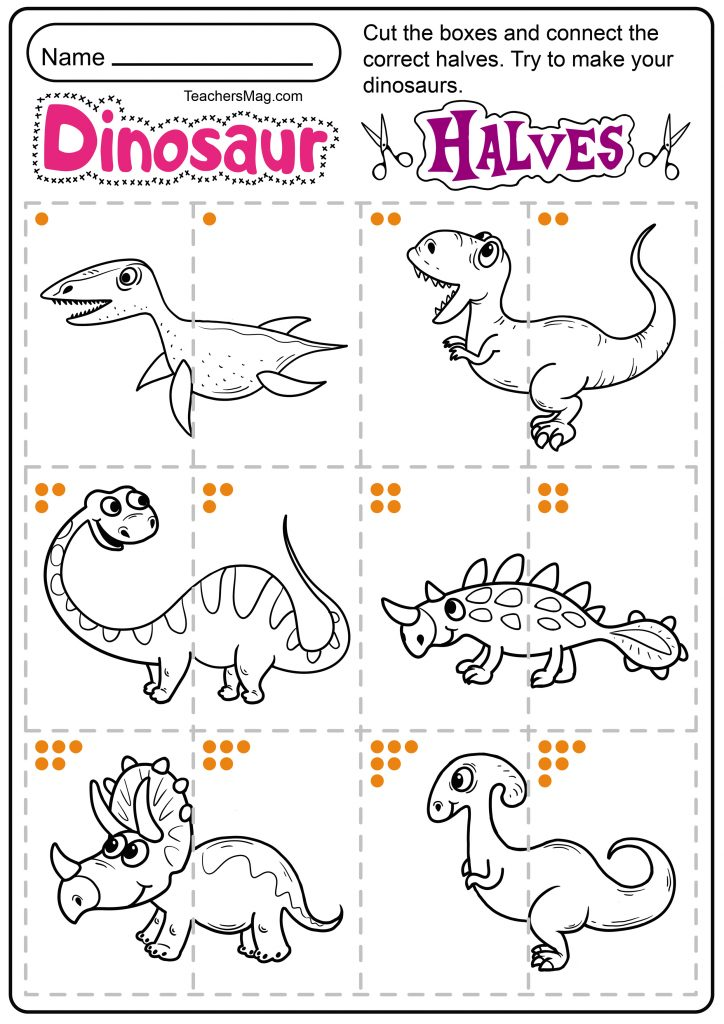 30 Dinosaurs Worksheets For Kindergarten