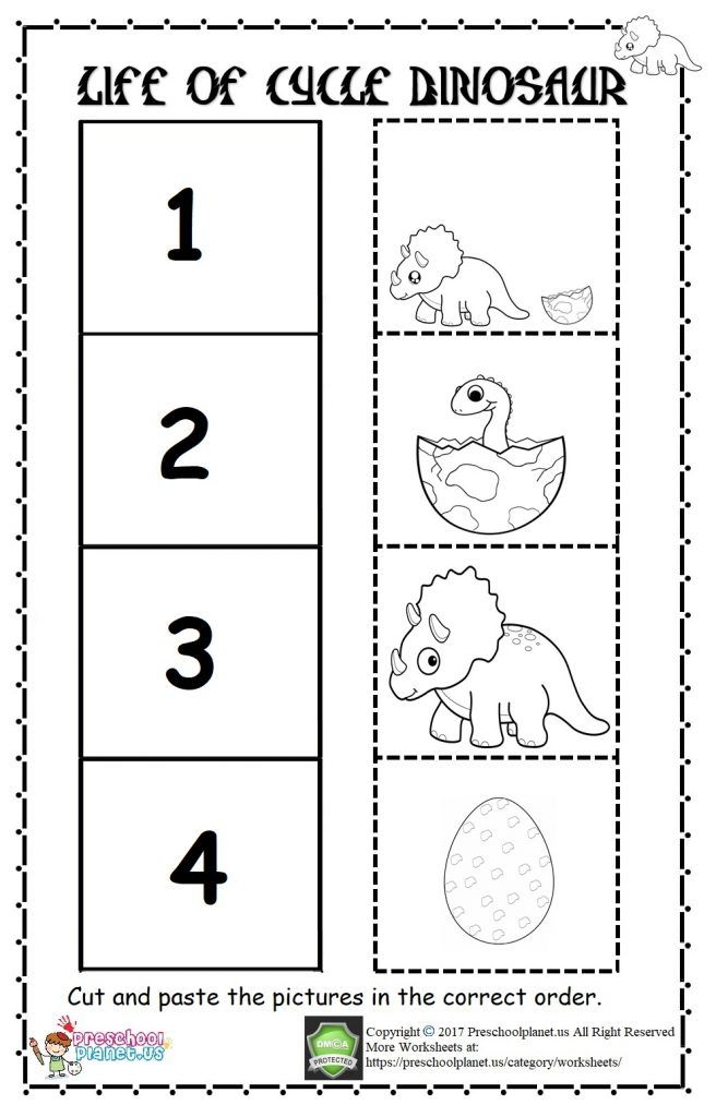 30 Dinosaurs Worksheets For Kindergarten