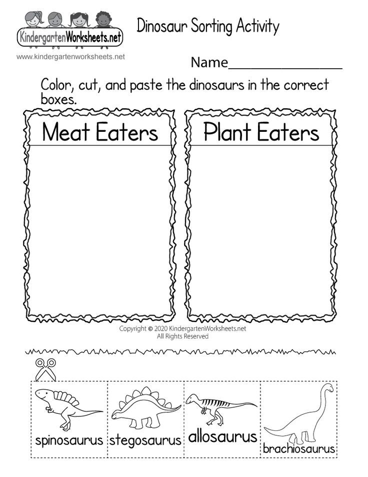 30 Dinosaurs Worksheets For Kindergarten