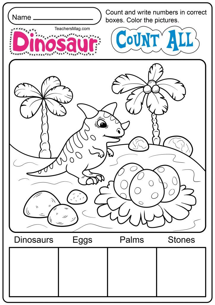 30 Dinosaurs Worksheets For Kindergarten