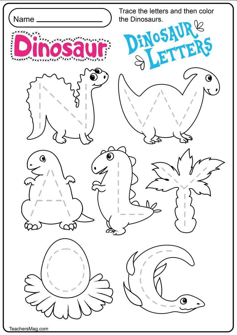 30 Dinosaurs Worksheets For Kindergarten