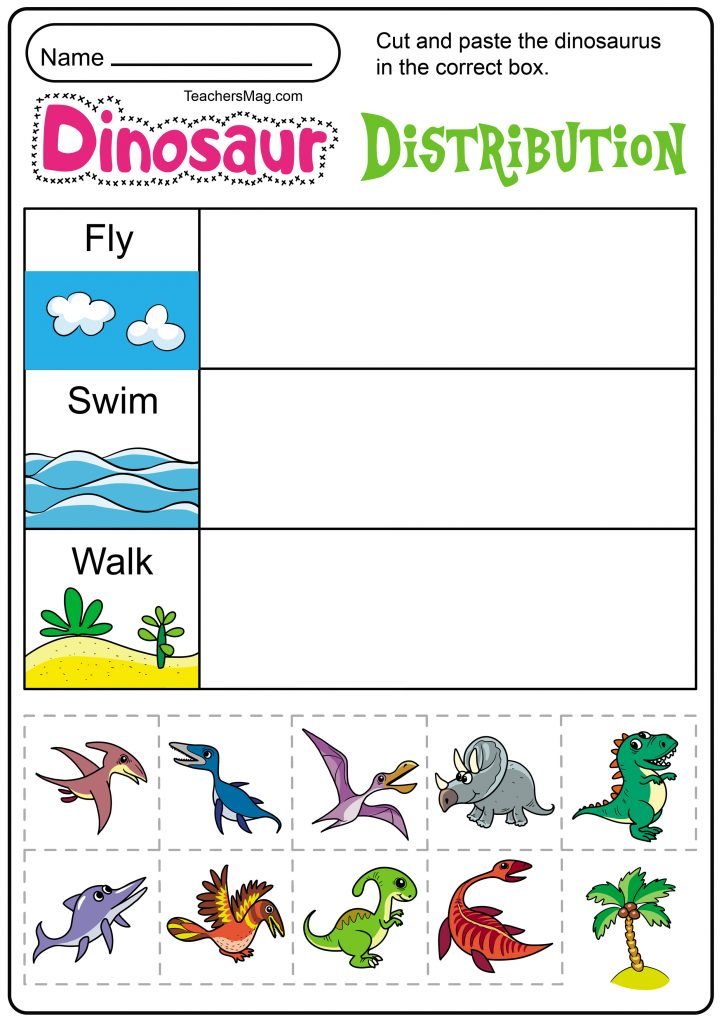 30 Dinosaurs Worksheets For Kindergarten