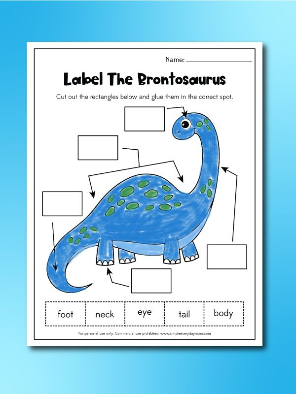 30 Dinosaurs Worksheets For Kindergarten