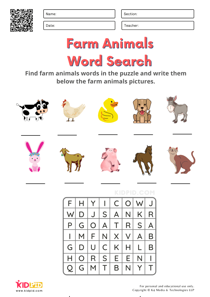 30 Domestic Animals Worksheets For Kindergarten