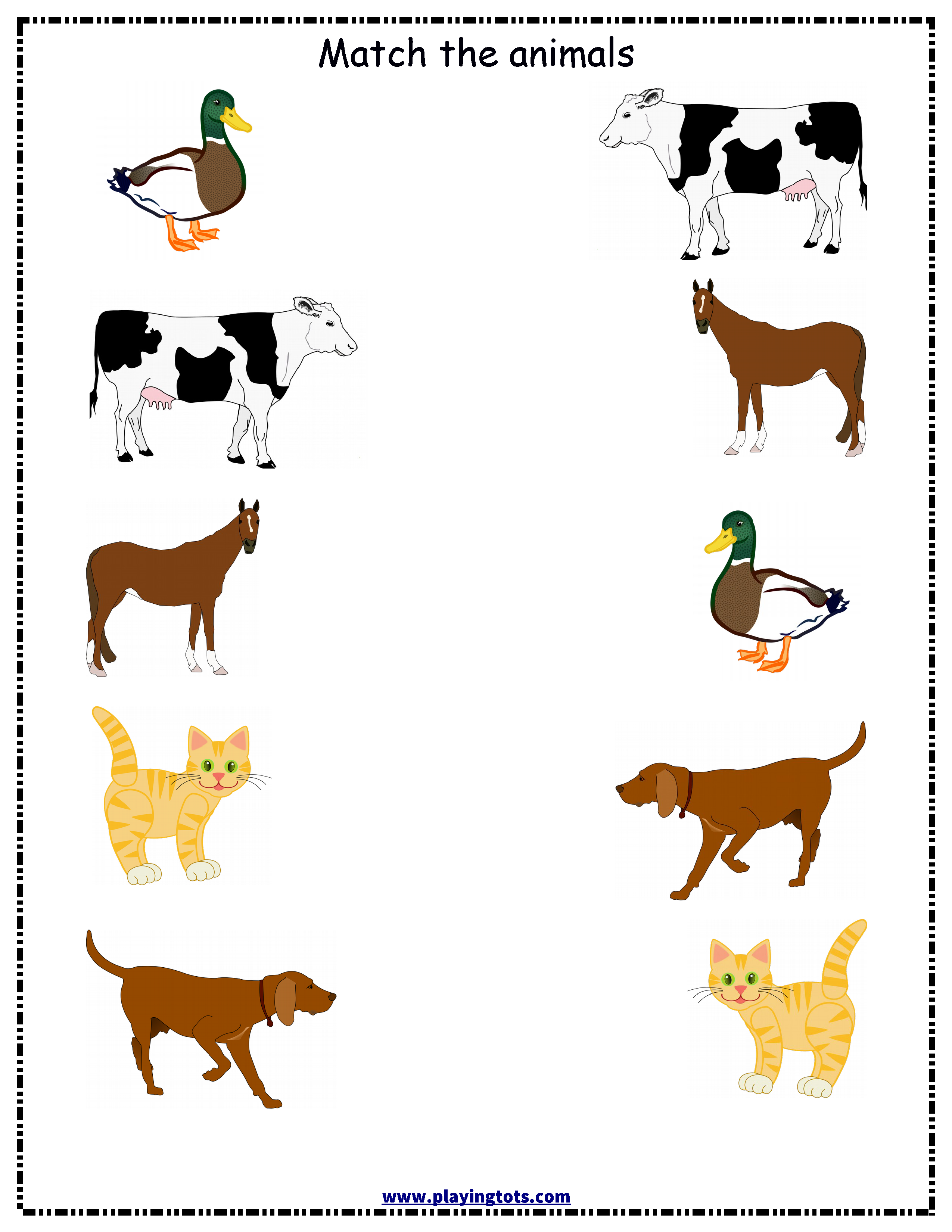 30 Domestic Animals Worksheets For Kindergarten