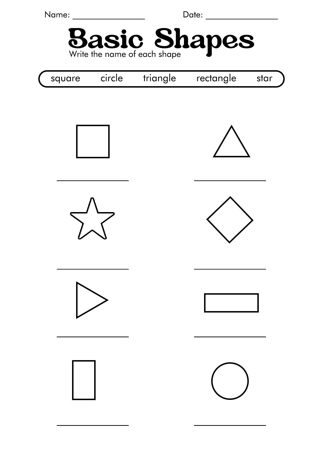 30 Evs Worksheets For Kindergarten Shapes