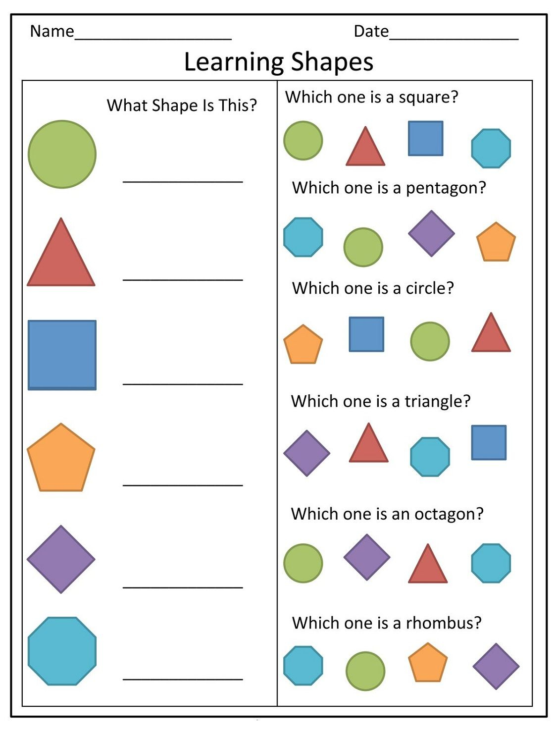 30 Evs Worksheets For Kindergarten Shapes