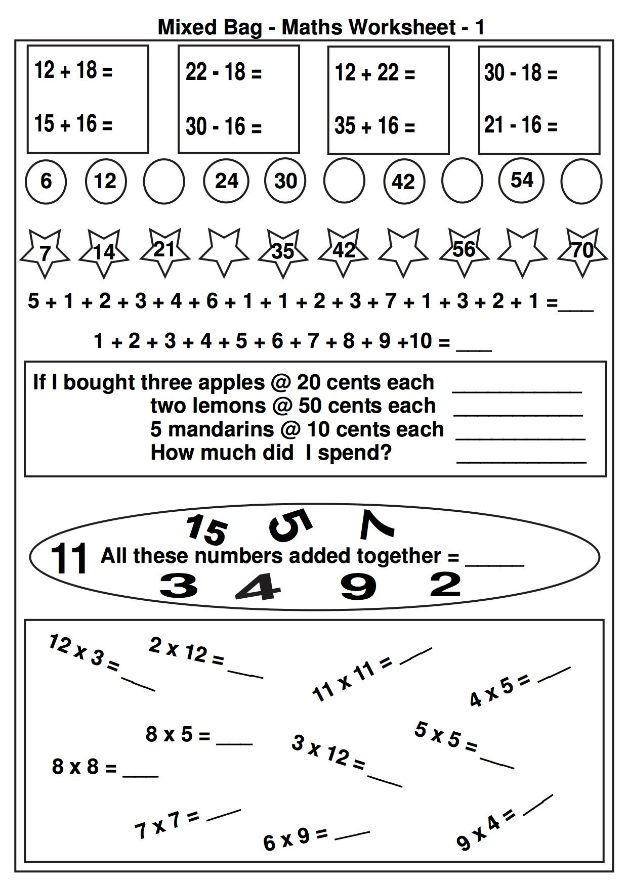 30 Fun Math Worksheets For 2Nd Grade