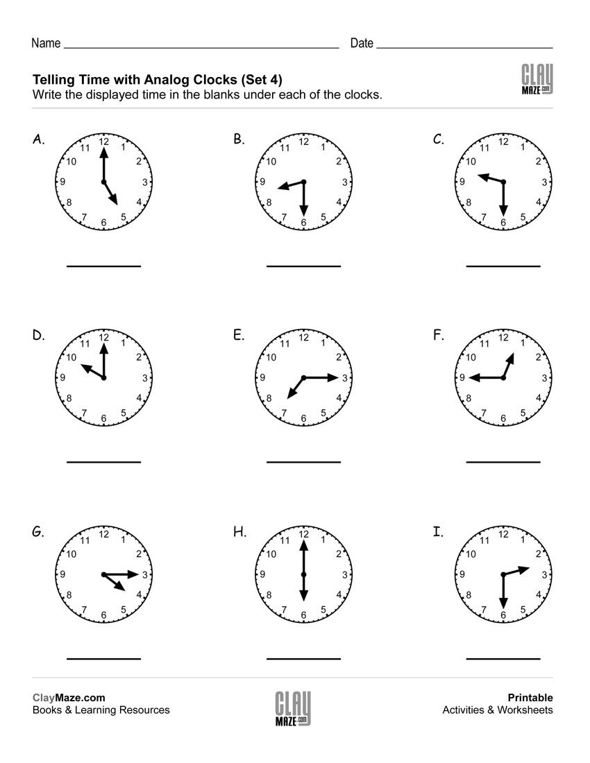 30 Grade 3 Math Worksheets Clock