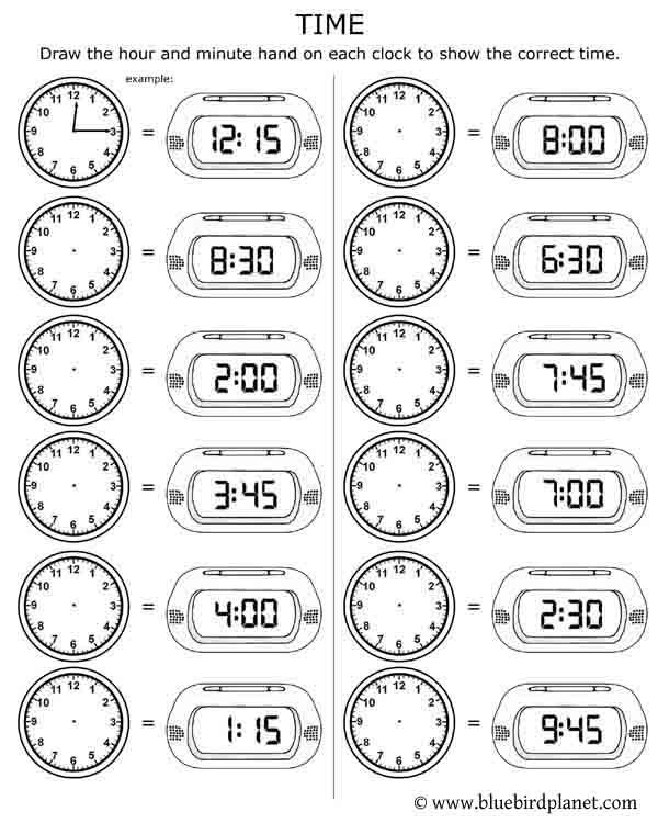 30 Grade 3 Math Worksheets Clock