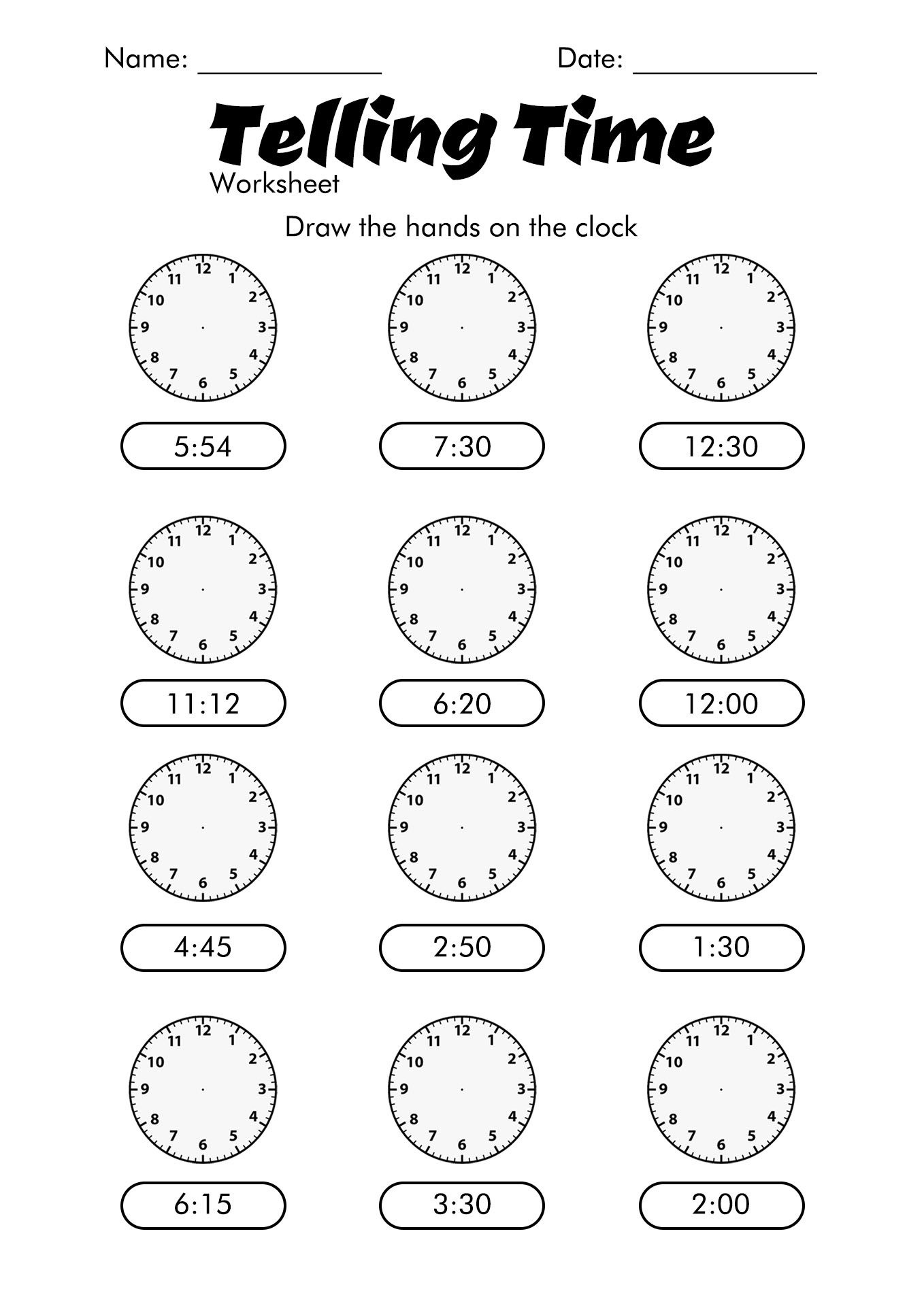 30 Grade 3 Math Worksheets Clock