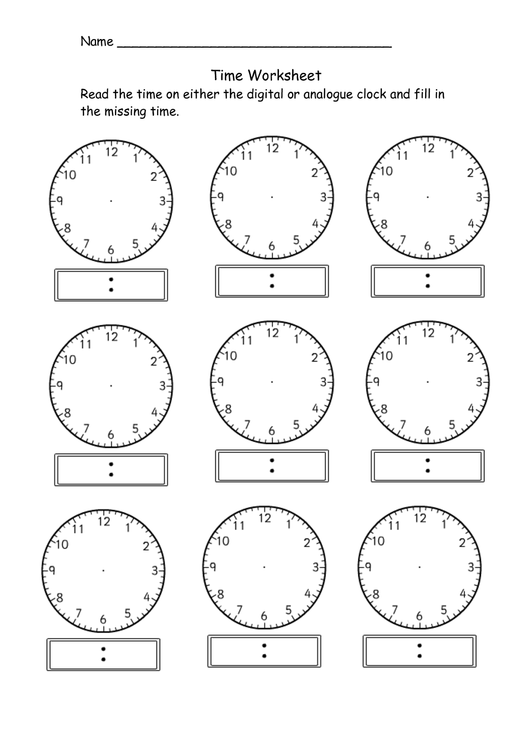 30 Grade 3 Math Worksheets Clock