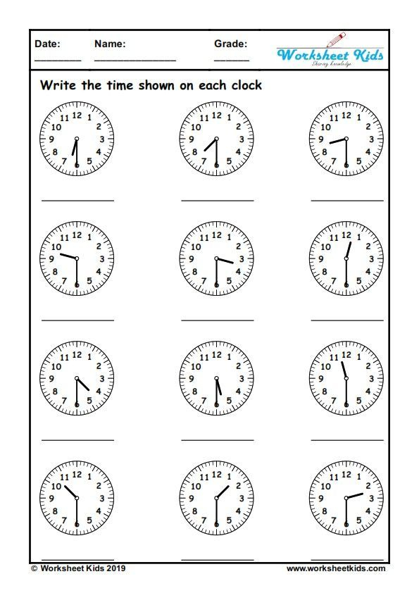 30 Grade 3 Math Worksheets Clock