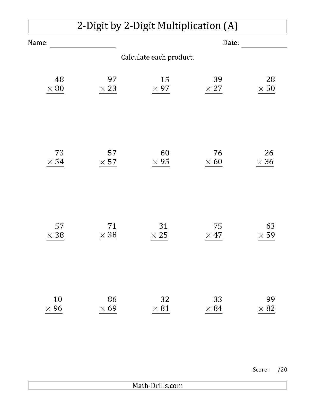 30 Lattice Method Multiplication Worksheets