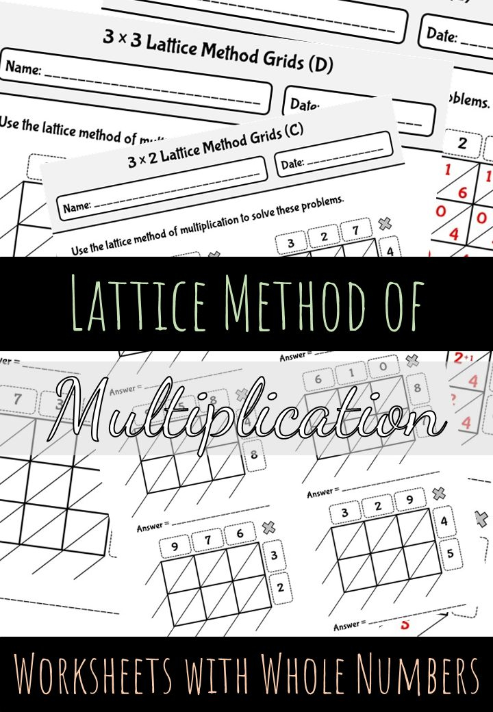 30 Lattice Method Multiplication Worksheets