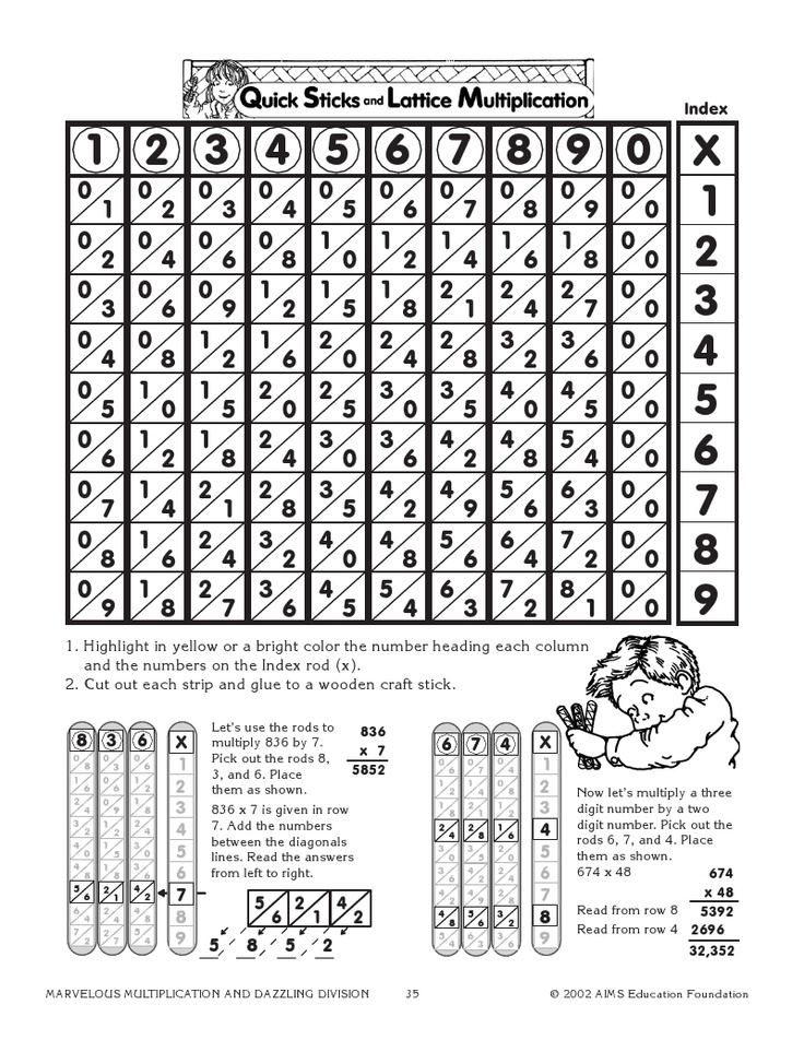 30 Lattice Method Multiplication Worksheets