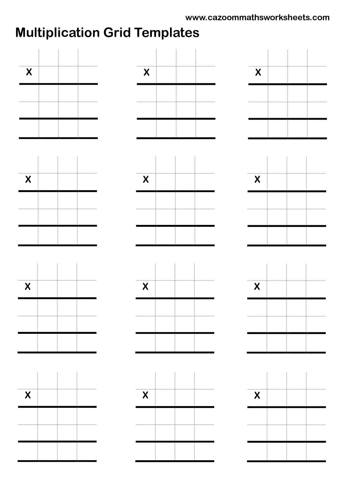 30 Lattice Method Multiplication Worksheets