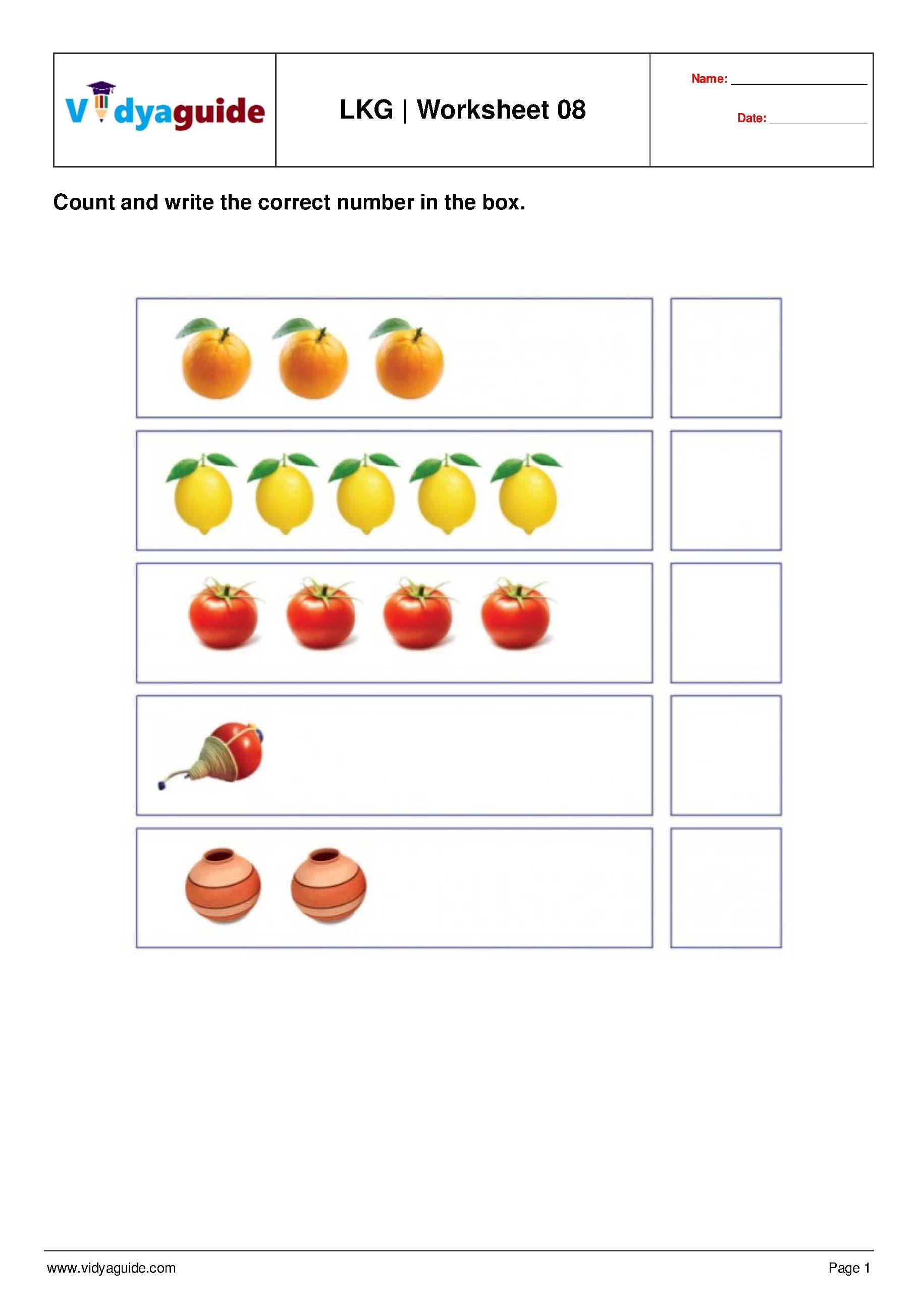 30 Lkg Worksheets Preschool Math