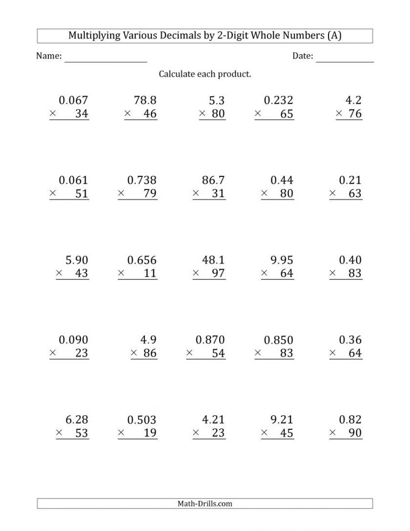 30 Long Division Worksheets 6Th Grade Multiplication