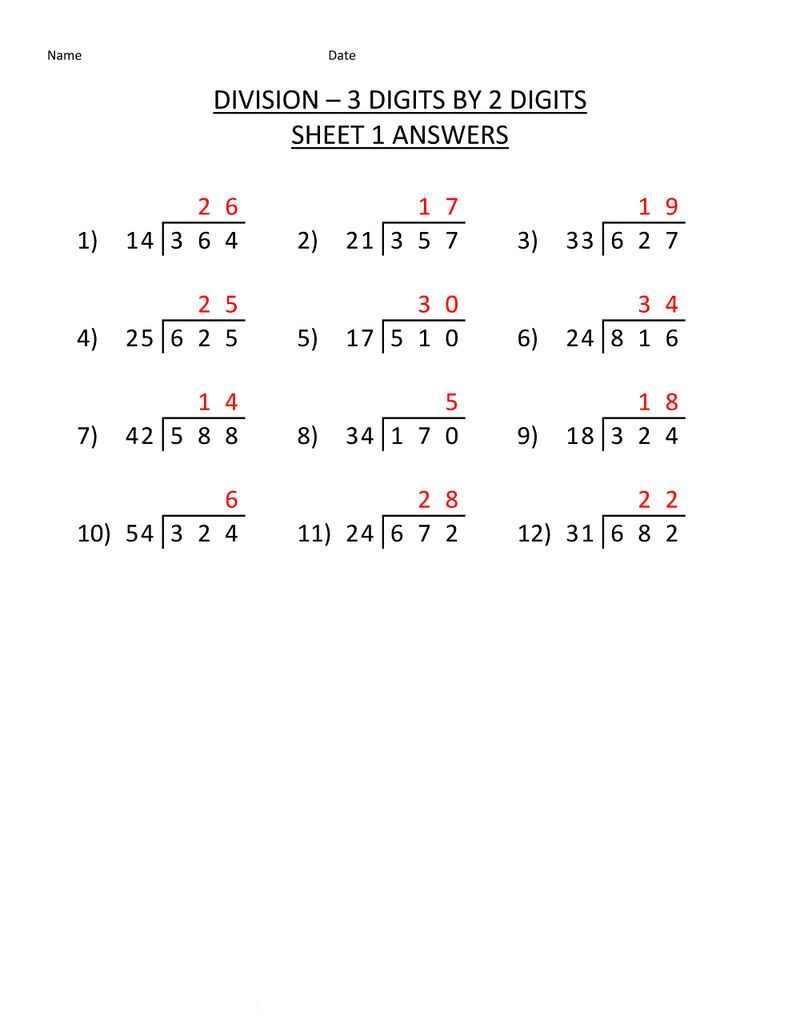 30 Long Division Worksheets 6Th Grade Multiplication