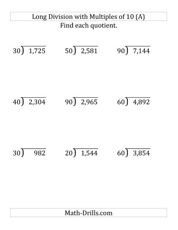 30 Long Division Worksheets 6Th Grade Multiplication