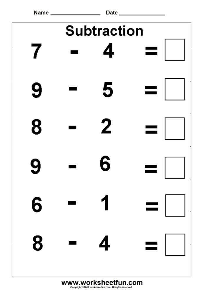 30 Math Subtraction Worksheets For Kids