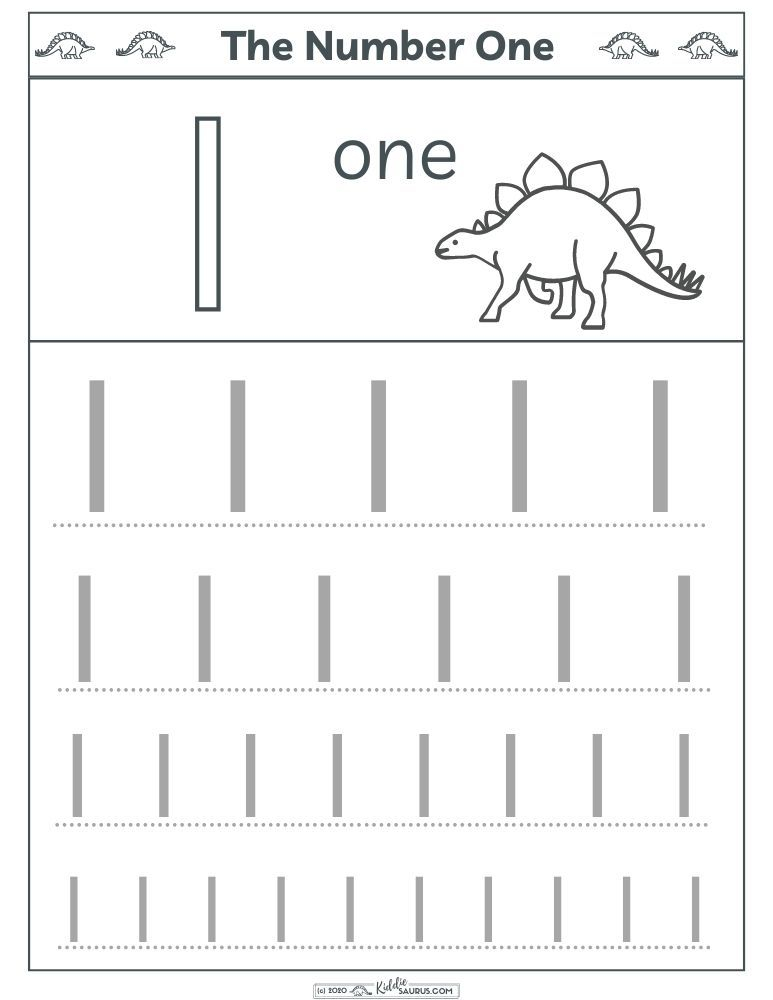 30 Number 1 Worksheets For Preschool Math