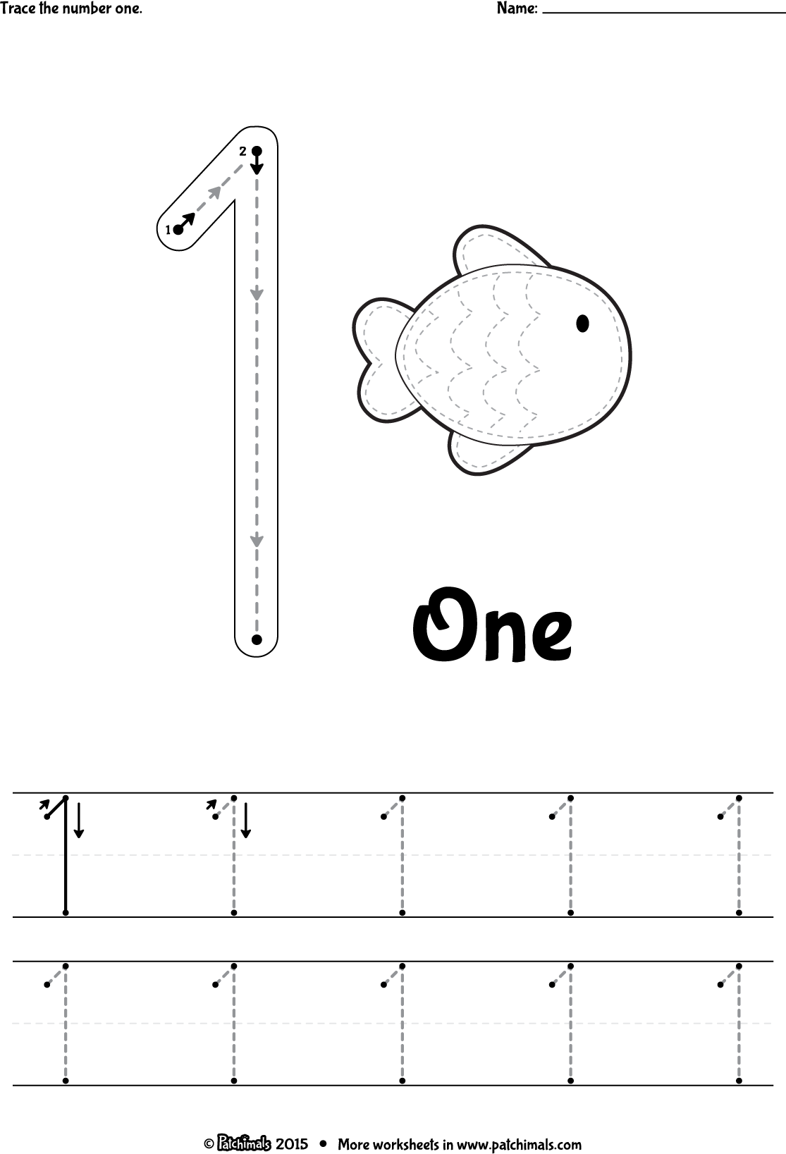 30 Number 1 Worksheets For Preschool Math