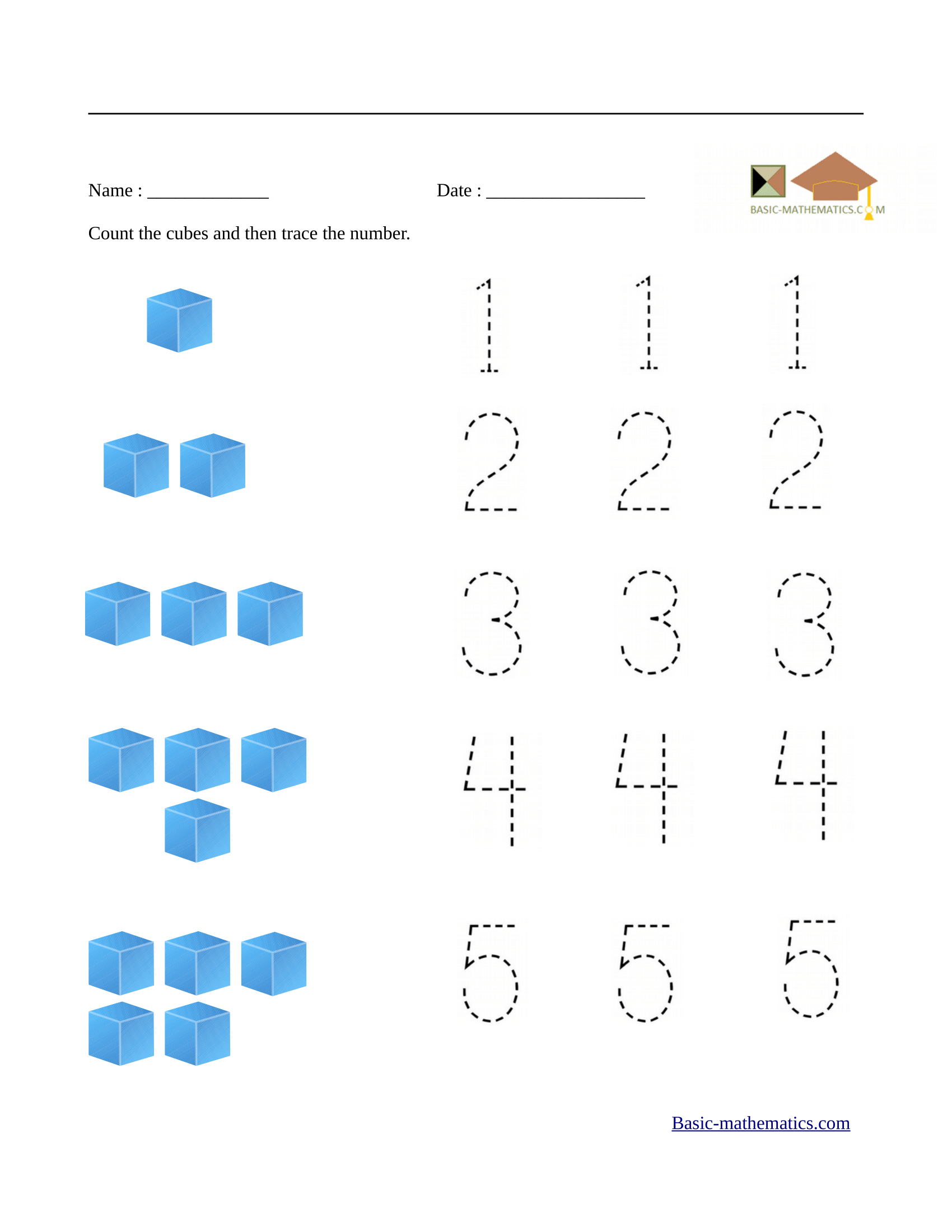 30 Number 1 Worksheets For Preschool Math