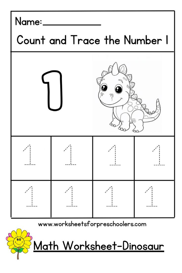 30 Number 1 Worksheets For Preschool Math