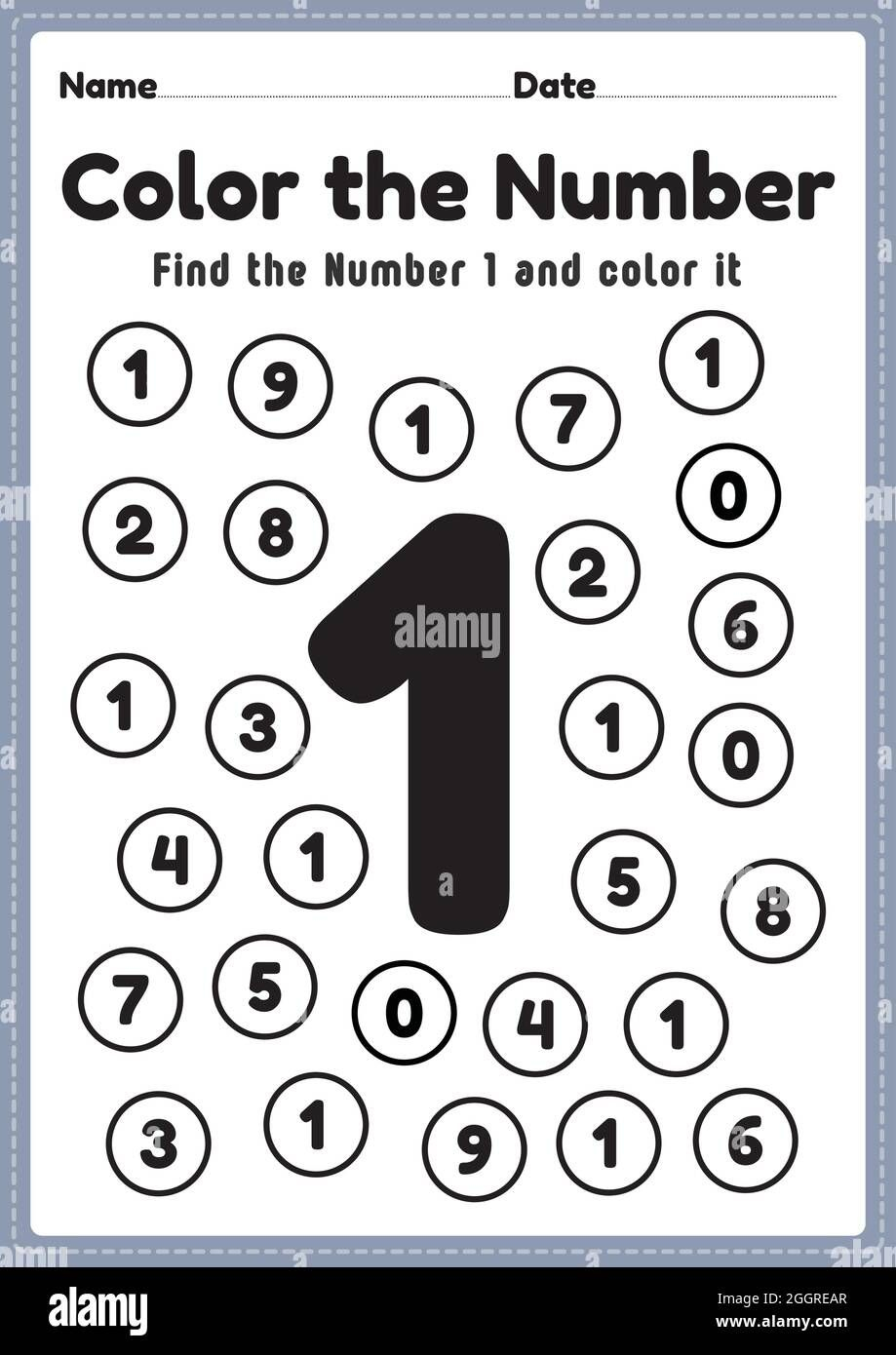 30 Number 1 Worksheets For Preschool Math