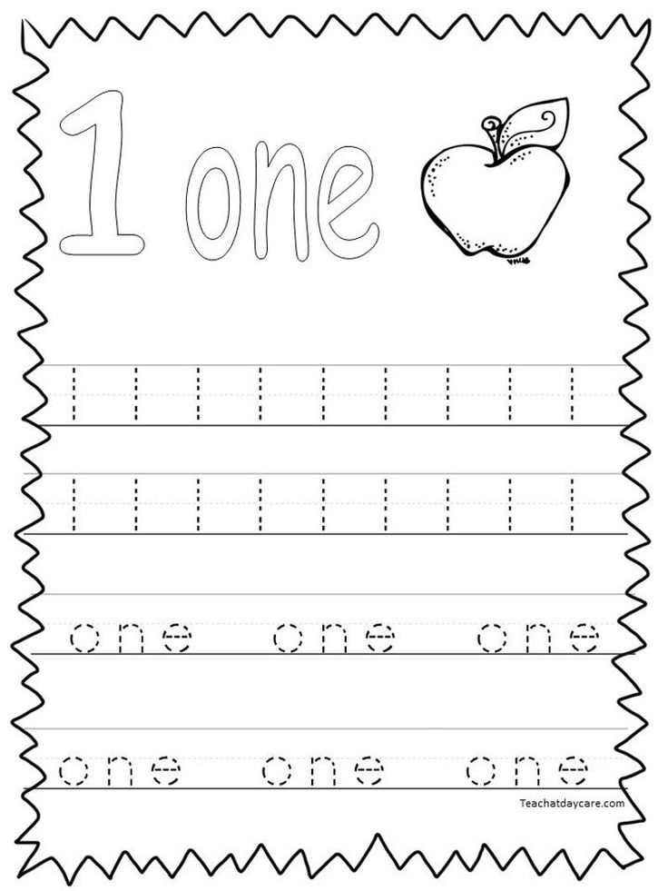 30 Number 1 Worksheets For Preschool Math