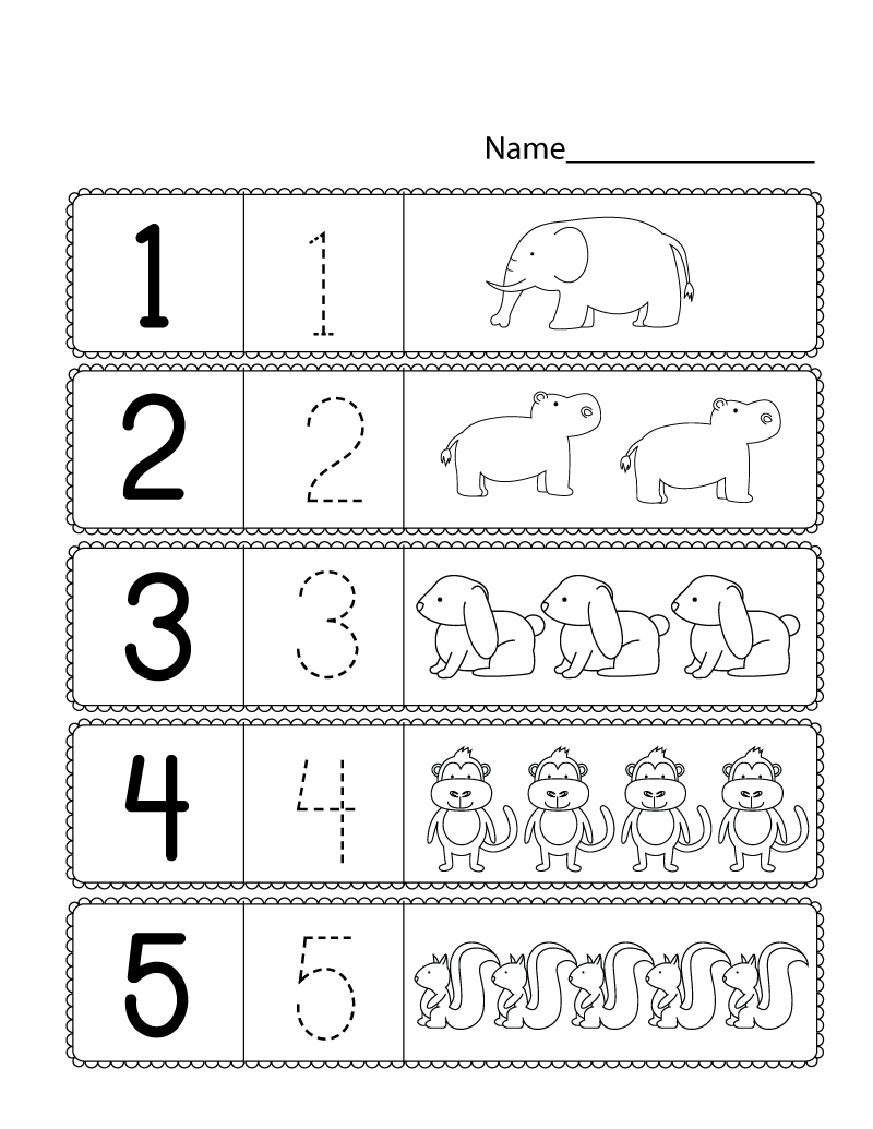 30 Number 1 Worksheets For Preschool Math