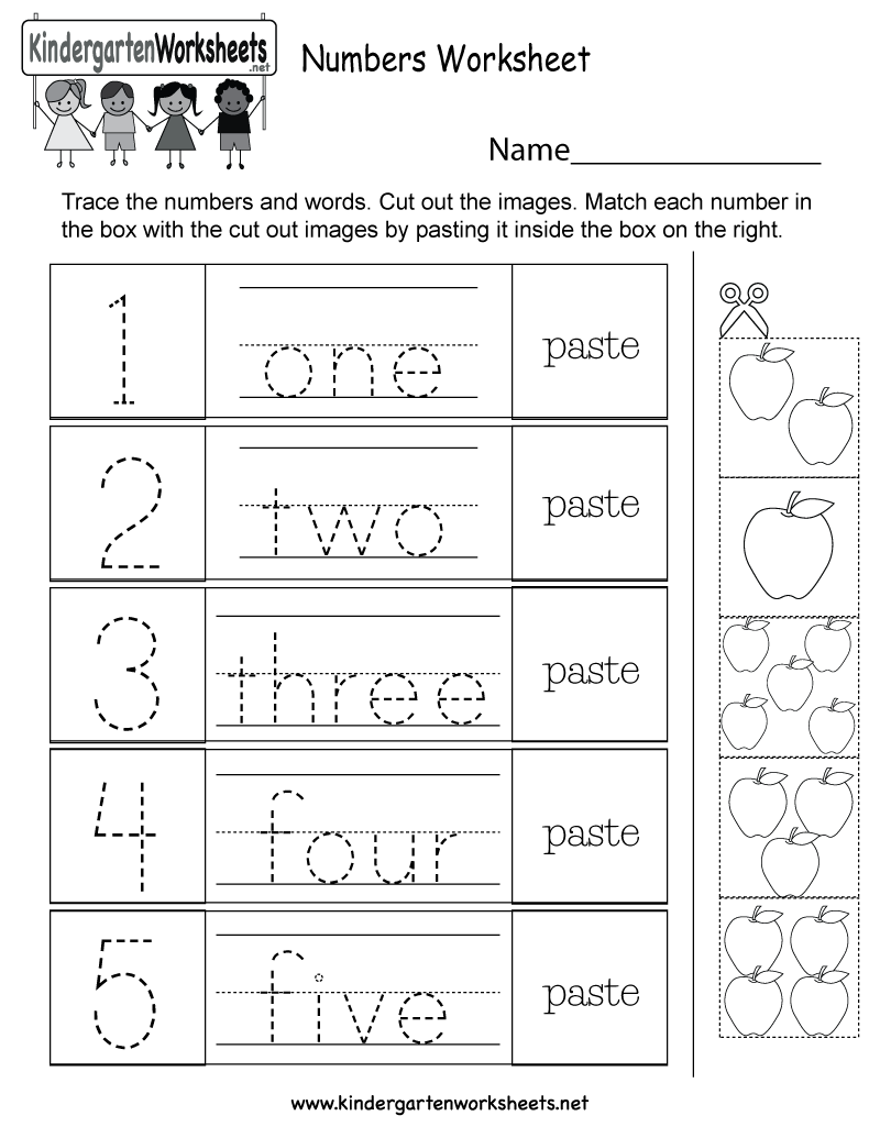 30 Numbers Worksheets For Kids Cut And Paste