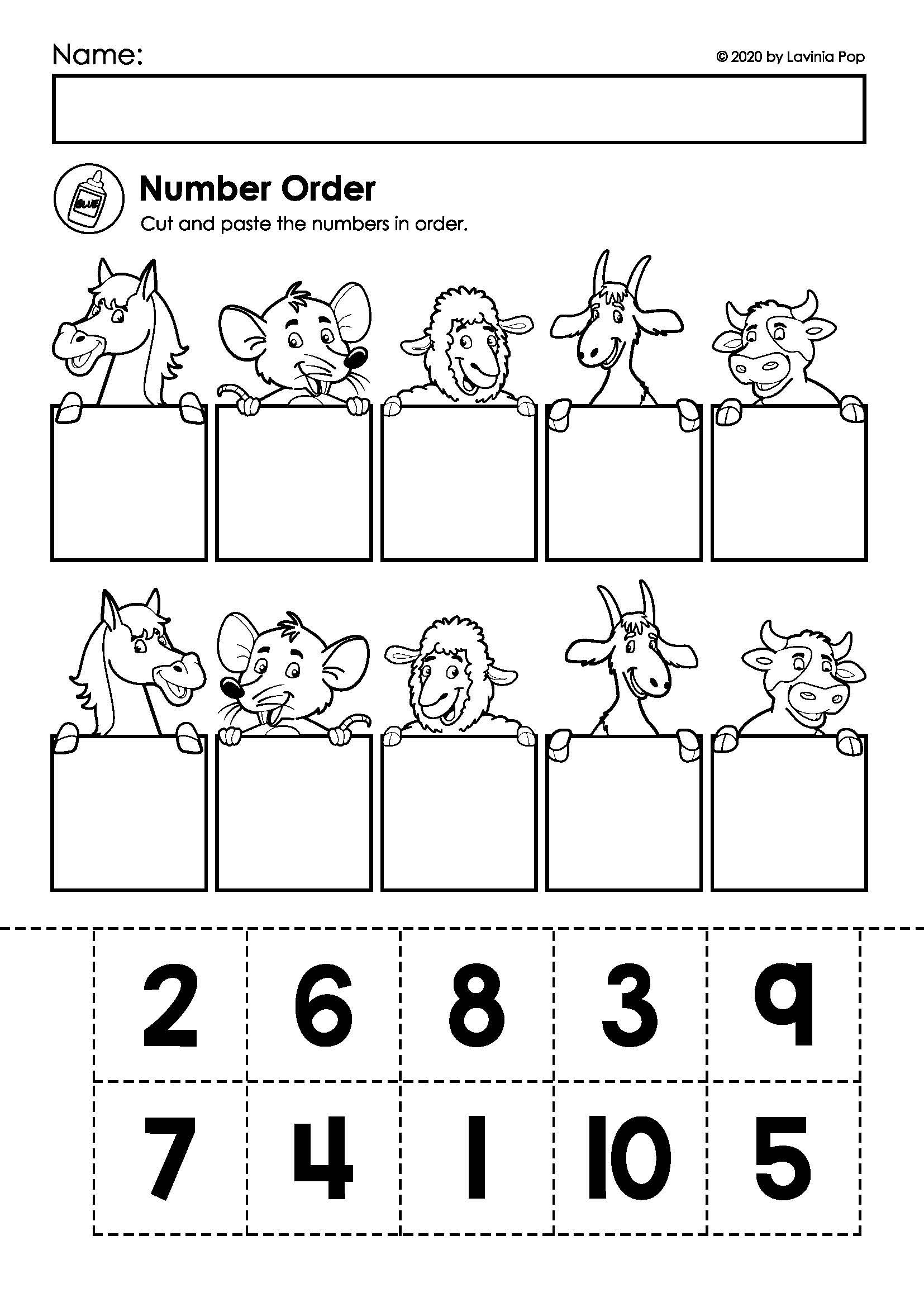 30 Numbers Worksheets For Kids Cut And Paste