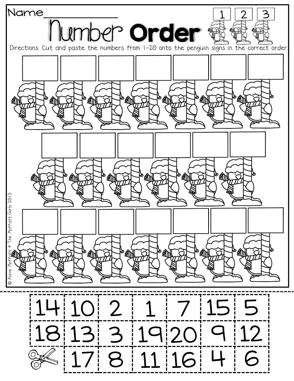 30 Numbers Worksheets For Kids Cut And Paste