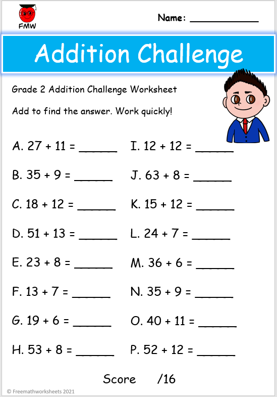 30 Picture Addition Worksheets Grade 2