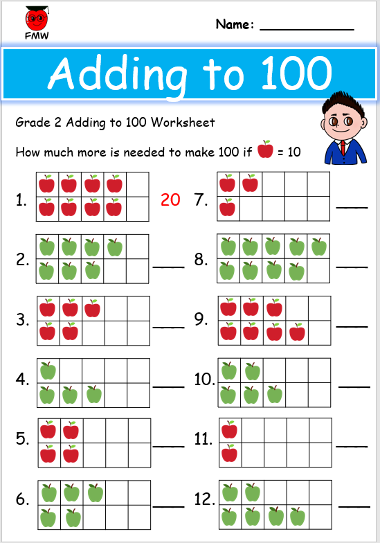 30 Picture Addition Worksheets Grade 2