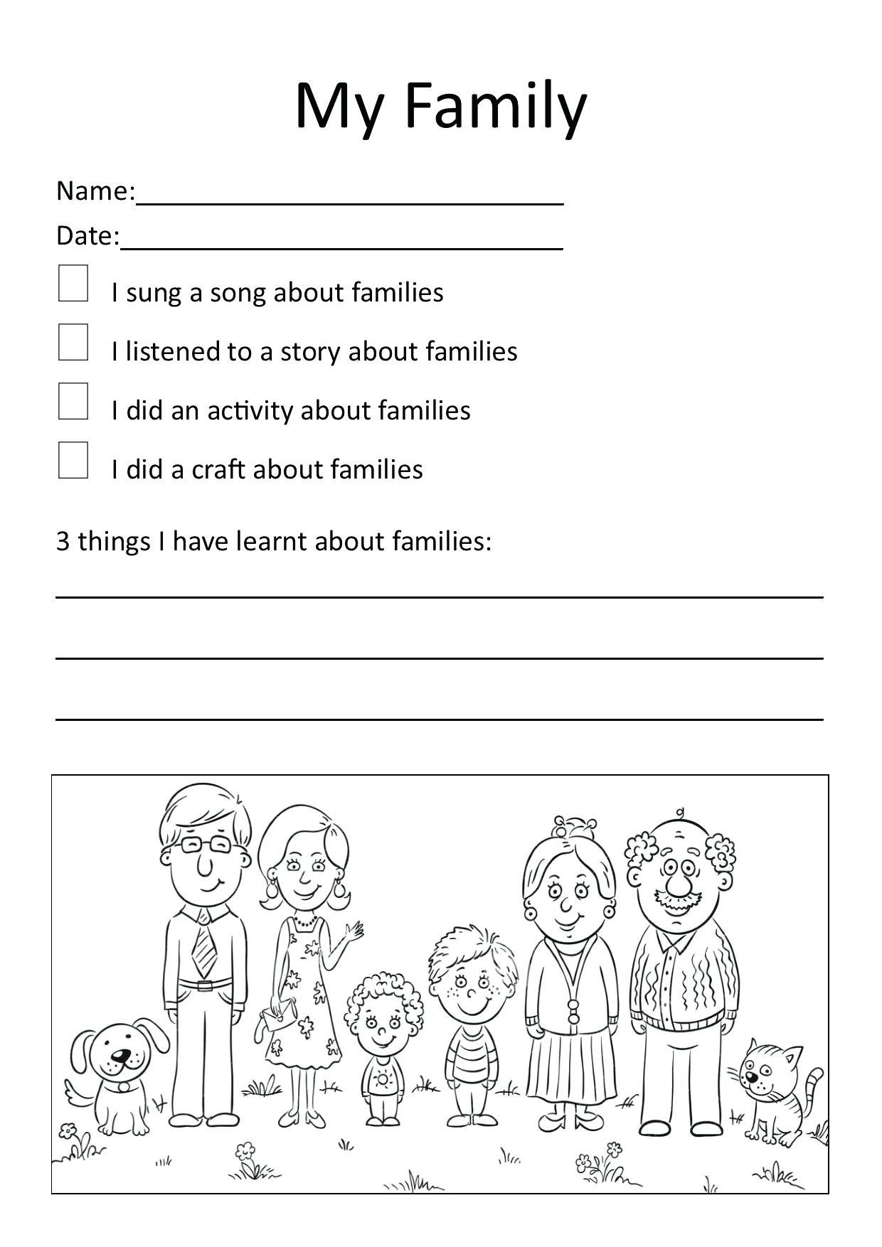 30 Rediscovered Families For Kindergarten Worksheets And Games