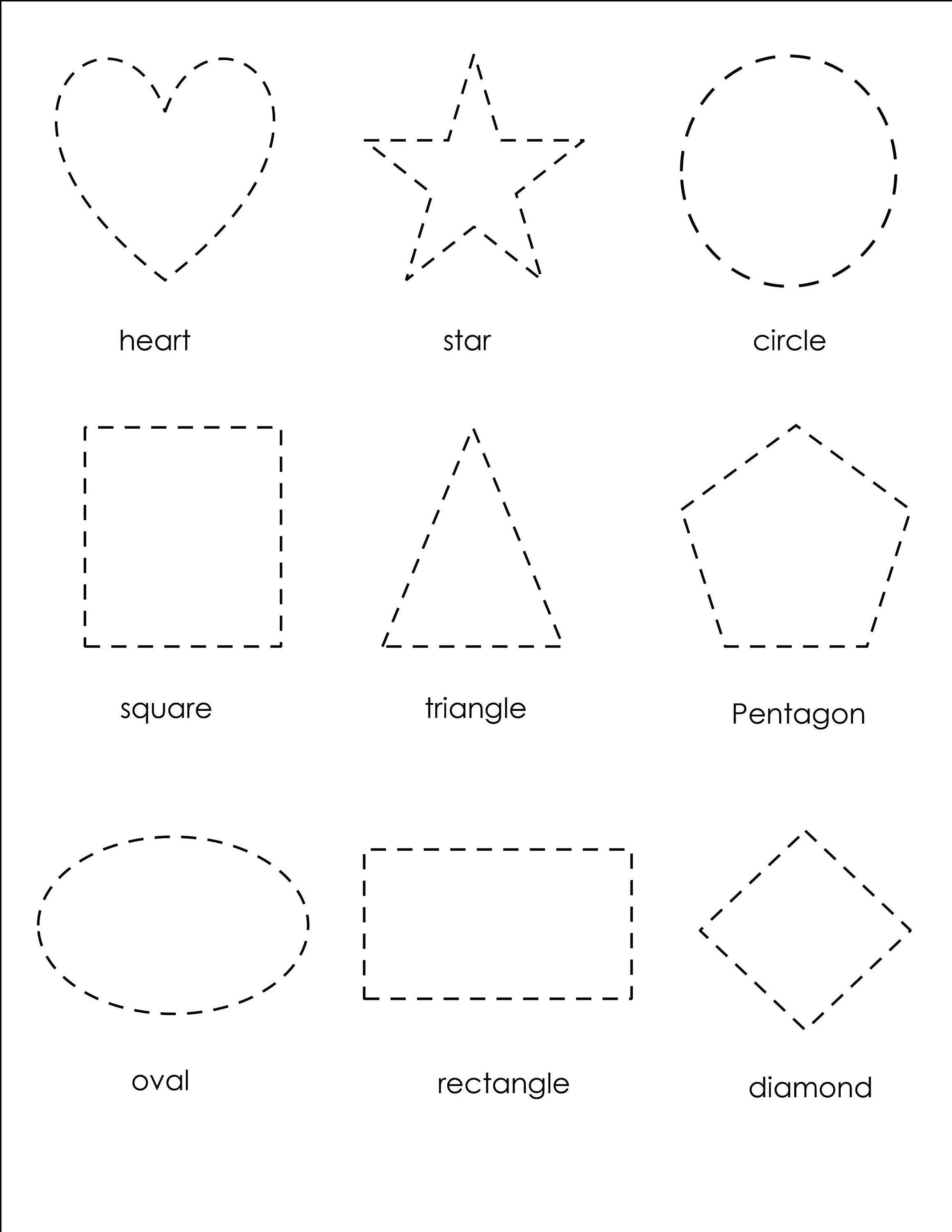 30 Shapes Tracing Worksheets For Kindergarten