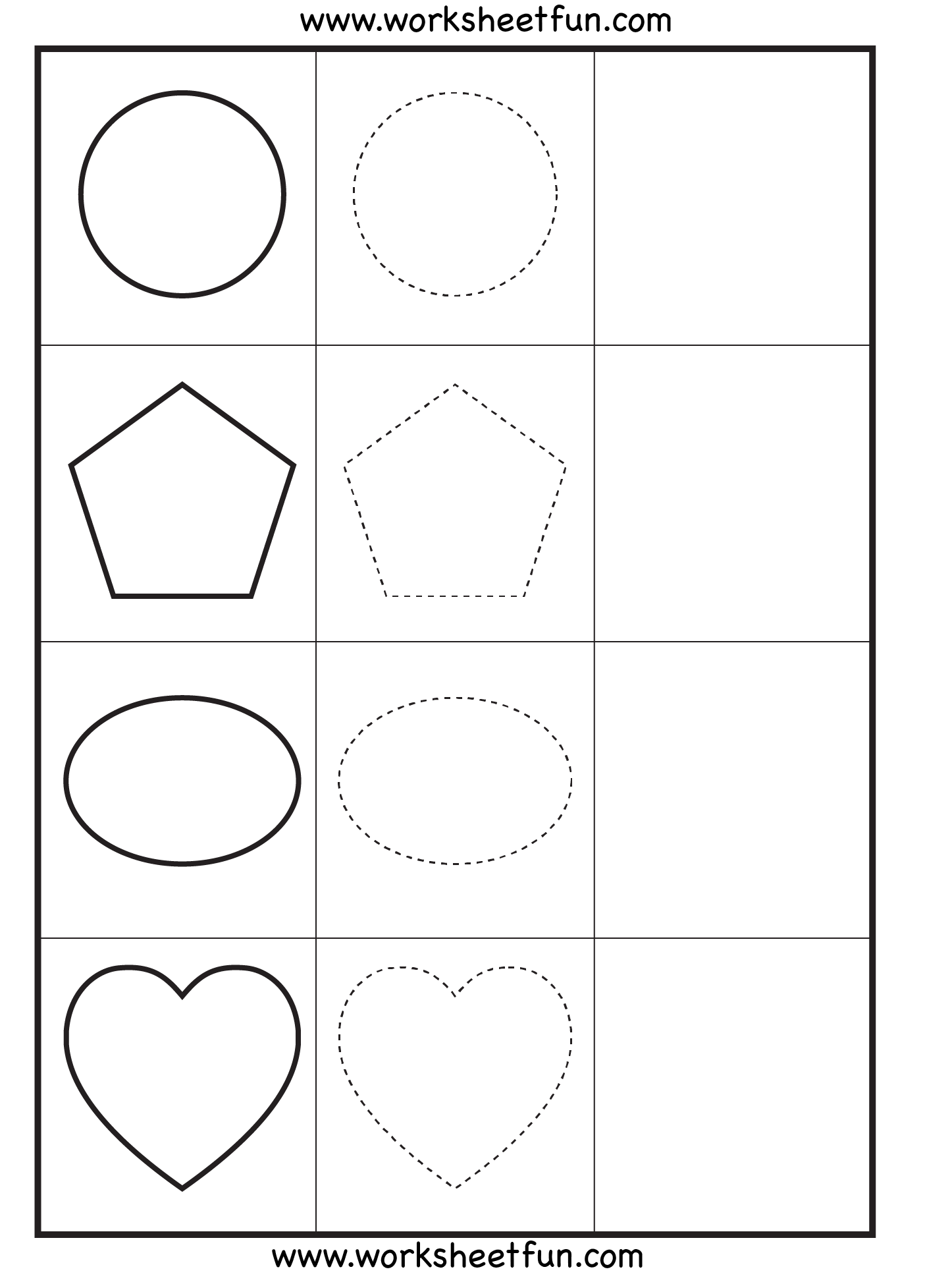 30 Shapes Tracing Worksheets For Kindergarten